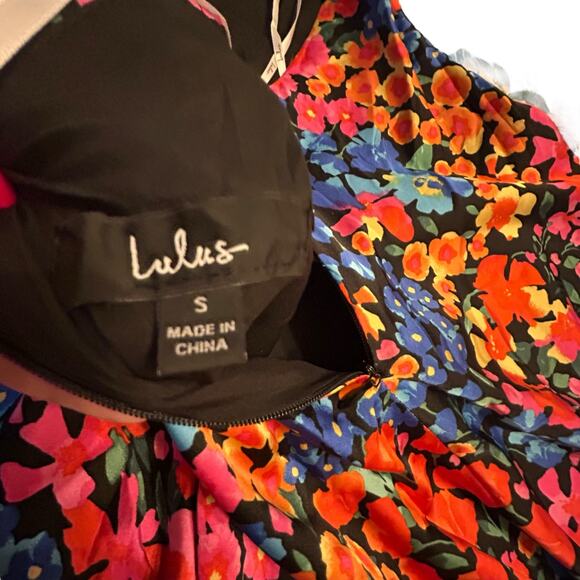 Lulus Bold Presence Floral Satin Halter Midi Dress - Size S - Picture 2 of 15